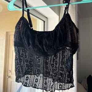 Black Lace Peak A Boo Top